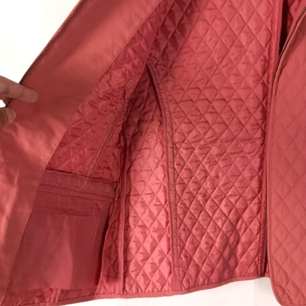 Christopher & Banks Quilted Pink Vest Women S Snap Front Puffer EUC - Picture 5 of 7